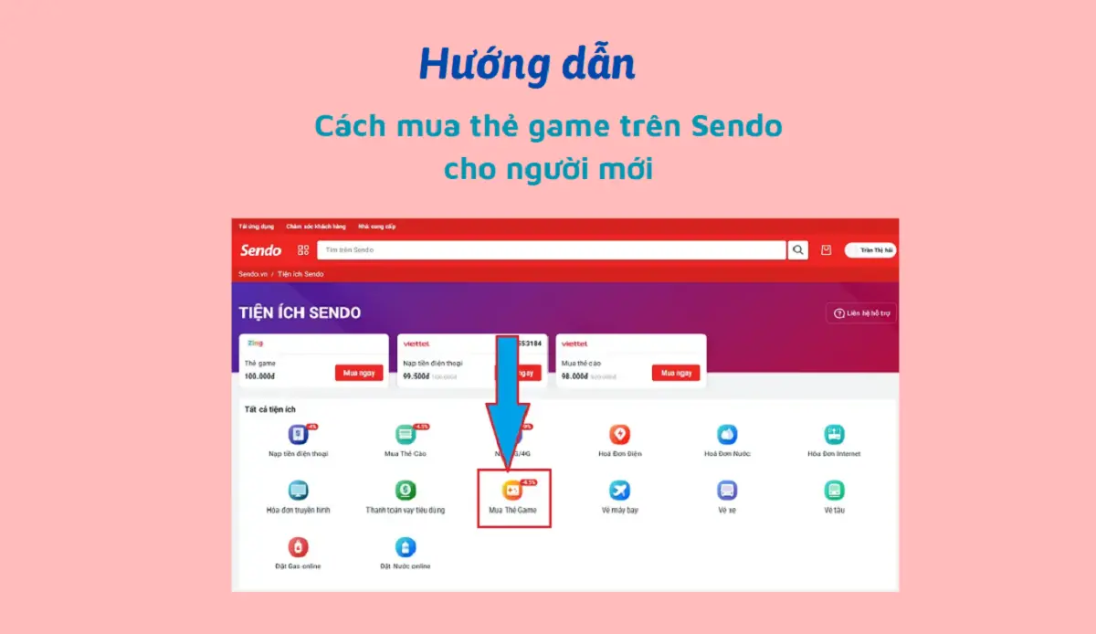 Mua thẻ game trên sendo 10